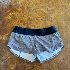 Lululemon Run Speed Shorts Gray Black Running Athletic size 6